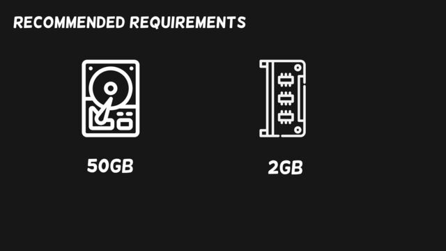 recommended requirements
50GB 2GB
