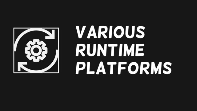 Various
runtime
platforms
