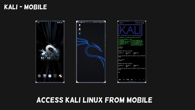 Kali - Mobile
Access Kali Linux from Mobile
