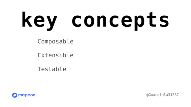 key concepts
@Guardiola31337
Composable
Extensible
Testable
