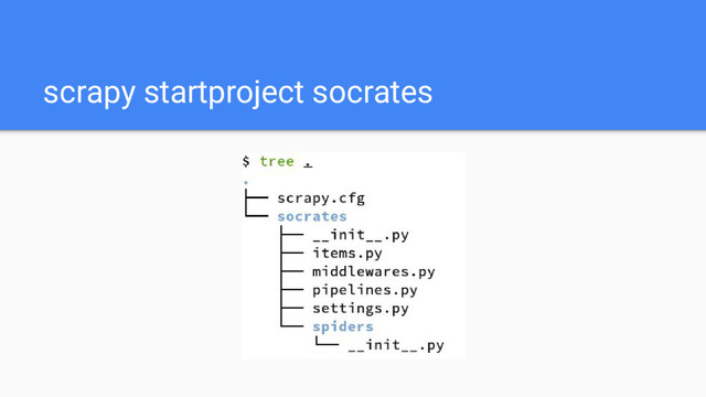 scrapy startproject socrates
