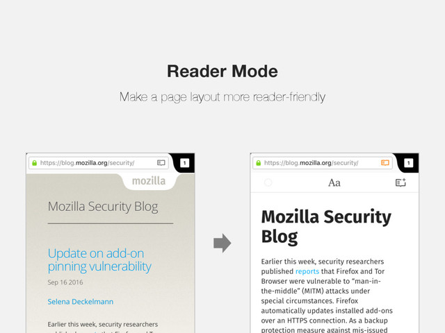 Reader Mode
Make a page layout more reader-friendly
