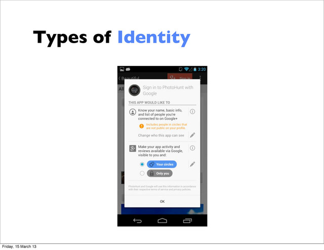 Types of Identity
Friday, 15 March 13
