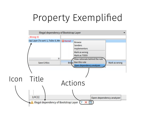 Property Exempli!ed
Icon Title
Actions
