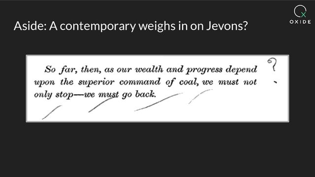 Aside: A contemporary weighs in on Jevons?
