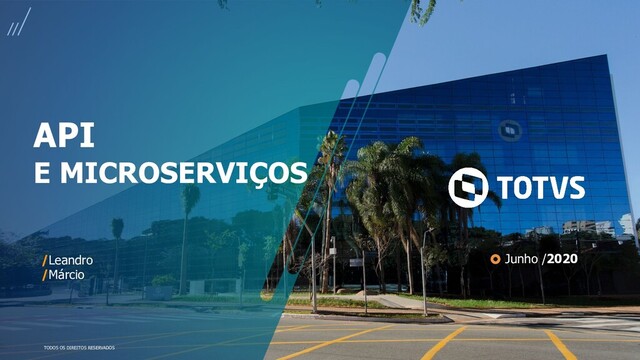 TODOS OS DIREITOS RESERVADOS
API
E MICROSERVIÇOS
/Leandro
/Márcio
Junho /2020
