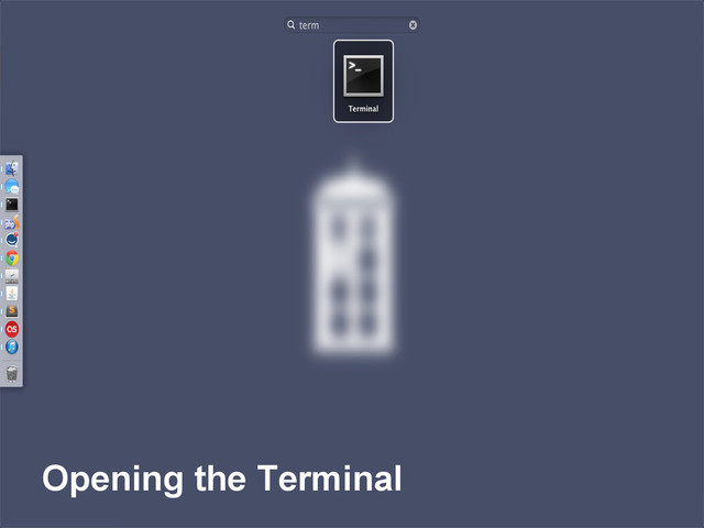 Opening the Terminal
