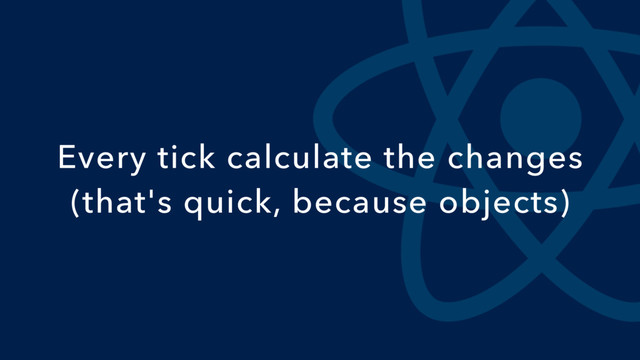 Every tick calculate the changes
(that's quick, because objects)
