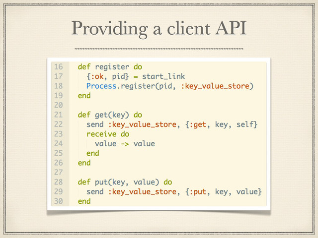 Providing a client API
