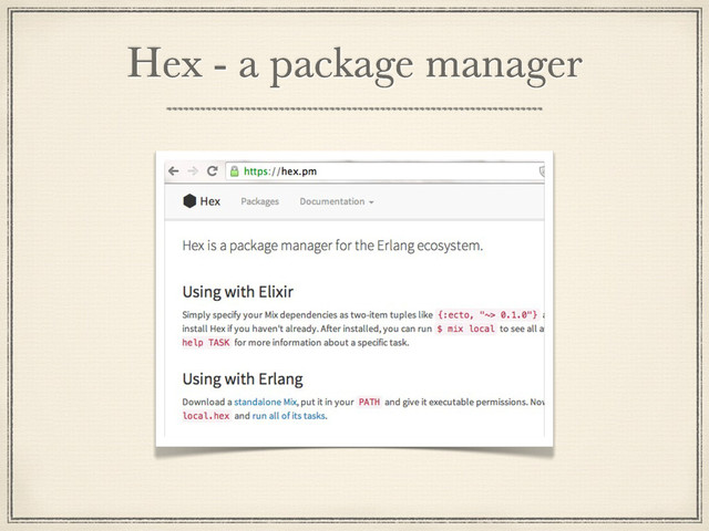 Hex - a package manager
