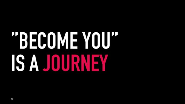’’BECOME YOU’’
IS A JOURNEY
49
