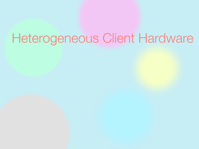 Heterogeneous Client Hardware
