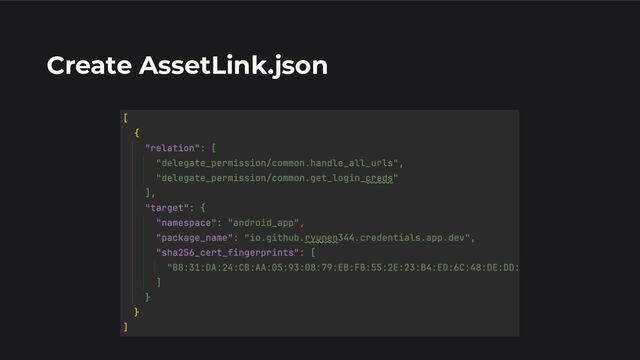 Create AssetLink.json
