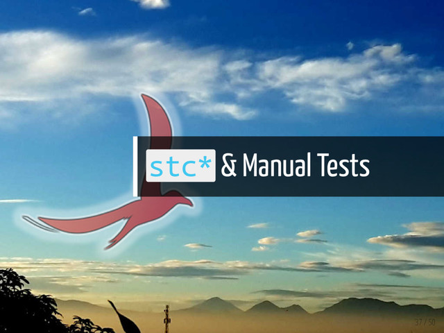 stc* & Manual Tests
37 / 50
