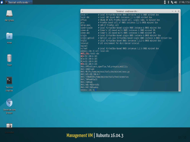 Management VM | Xubuntu 16.04.3
10 / 50
