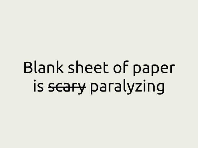 Blank sheet of paper
is scary paralyzing
