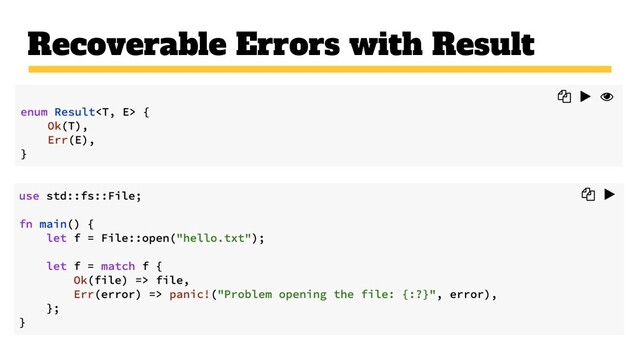 Recoverable Errors with Result
