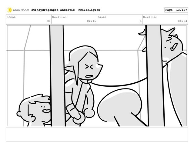 Scene
30
Duration
02:16
Panel
3
Duration
00:04
stinkydragonpod animatic @relreligion Page 13/127
