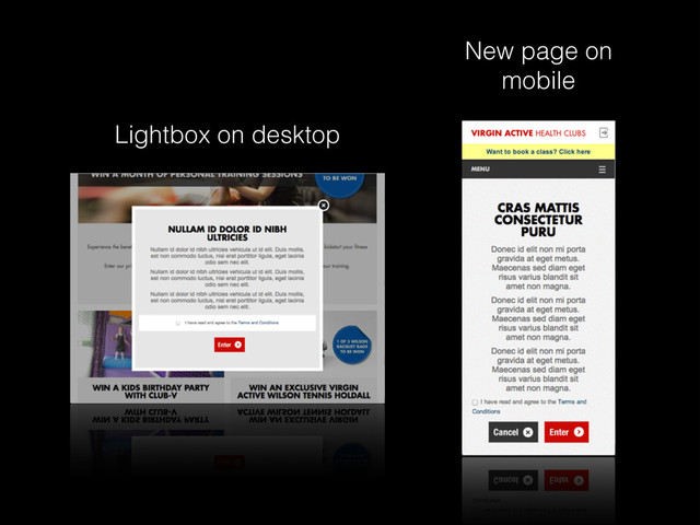 New page on
mobile
Lightbox on desktop
