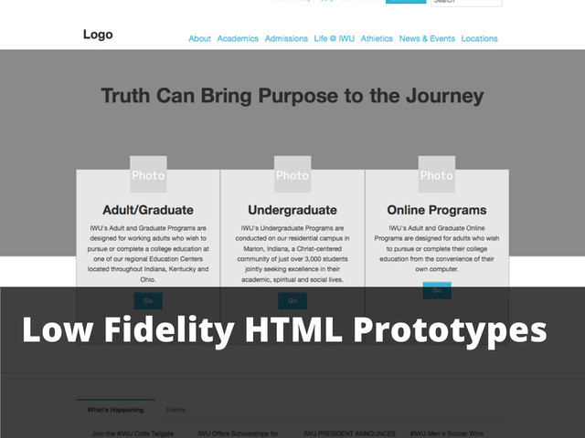 Low Fidelity HTML Prototypes
