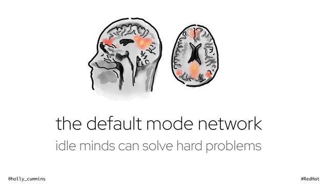 @holly_cummins #RedHat
the default mode network
idle minds can solve hard problems
