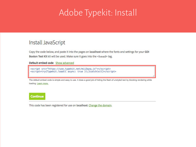 Adobe Typekit: Install
