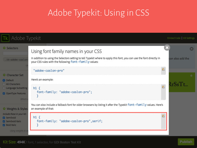 Adobe Typekit: Using in CSS
