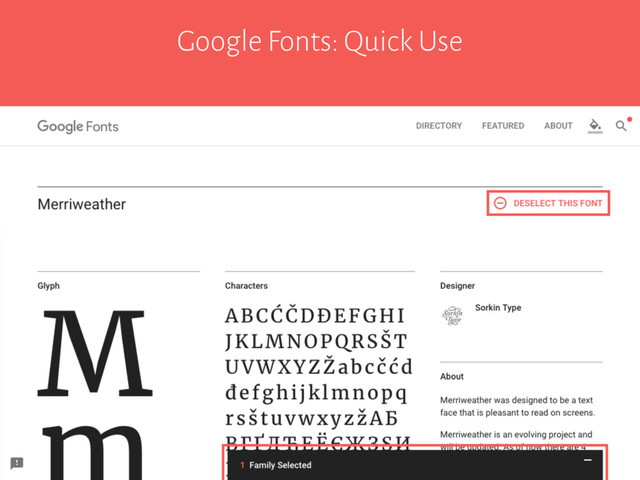 Google Fonts: Quick Use
