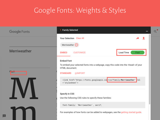 Google Fonts: Weights & Styles
