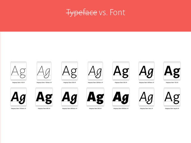 Typeface vs. Font

