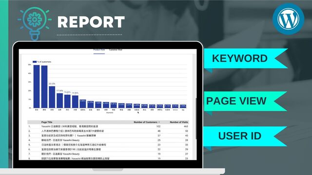 REPORT
KEYWORD
USER ID
PAGE VIEW
