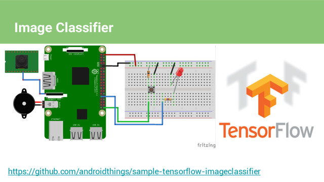 https://github.com/androidthings/sample-tensorflow-imageclassifier
Image Classifier
