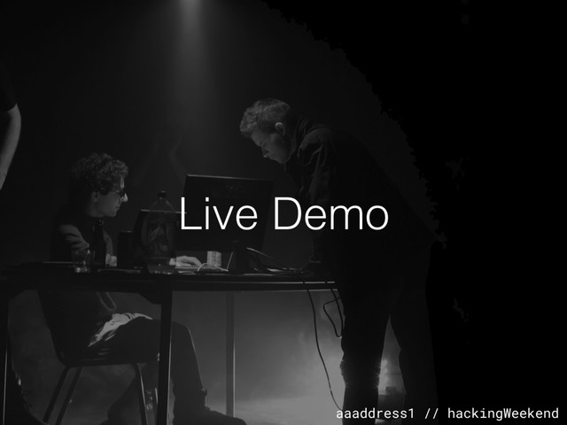 aaaddress1 // hackingWeekend
Live Demo
