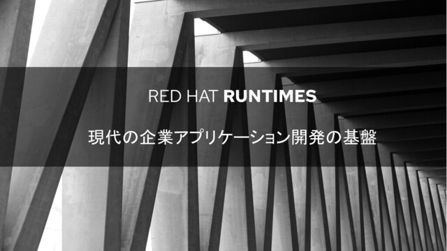 RED HAT RUNTIMES
現代の企業アプリケーション開発の基盤
