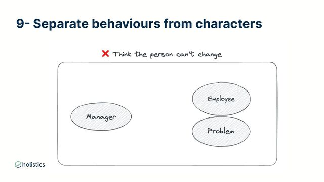 9- Separate behaviours from characters
