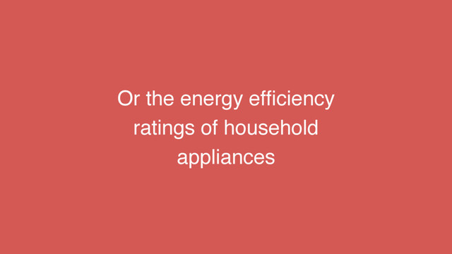 Or the energy efﬁciency
ratings of household
appliances
