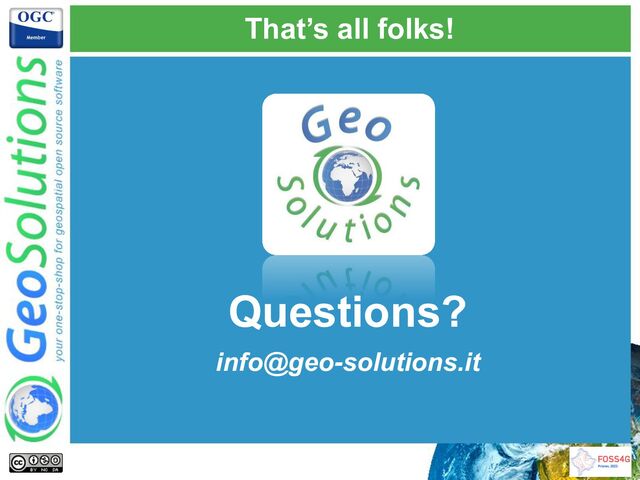 That’s all folks!
Questions?
info@geo-solutions.it
