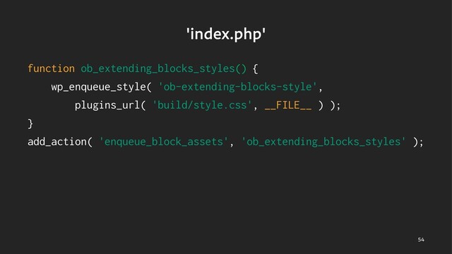 JOEFYQIQ
function ob_extending_blocks_styles() {
wp_enqueue_style( 'ob-extending-blocks-style',
plugins_url( 'build/style.css', __FILE__ ) );
}
add_action( 'enqueue_block_assets', 'ob_extending_blocks_styles' );


