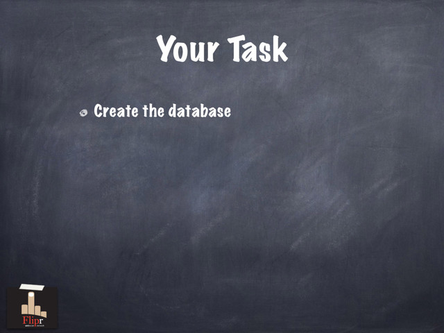 Your Task
Create the database
antisocial network
