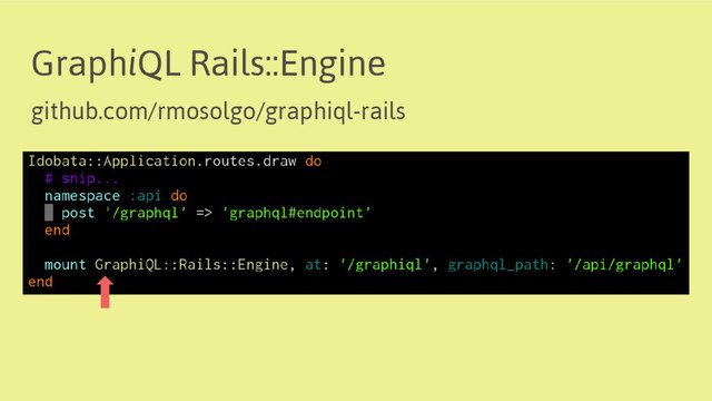 GraphiQL Rails::Engine
github.com/rmosolgo/graphiql-rails
