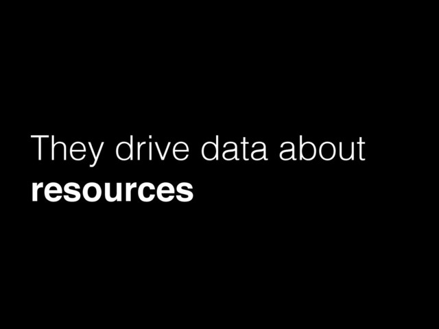They drive data about
resources
