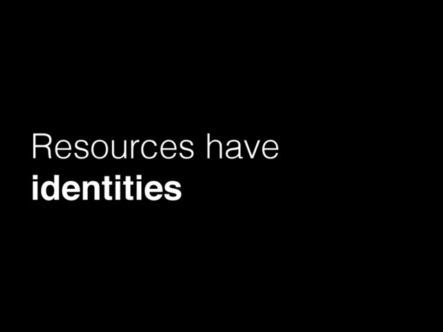 Resources have
identities
