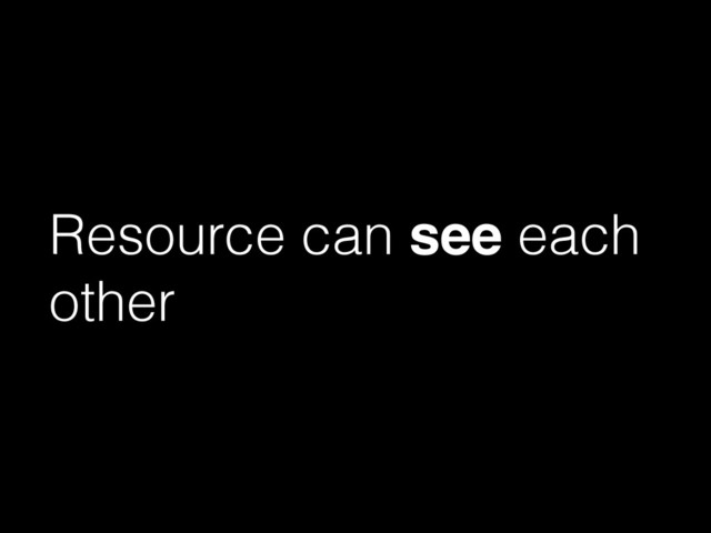 Resource can see each
other
