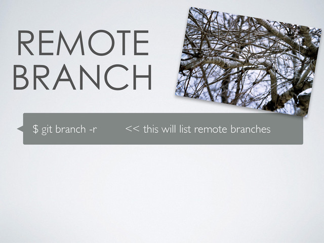 $ git branch -r << this will list remote branches


