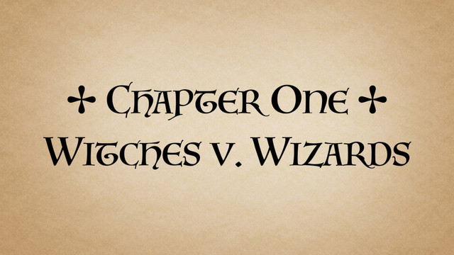 ✢ CHAPTER ONE ✢
WITCHES V. WIZARDS
