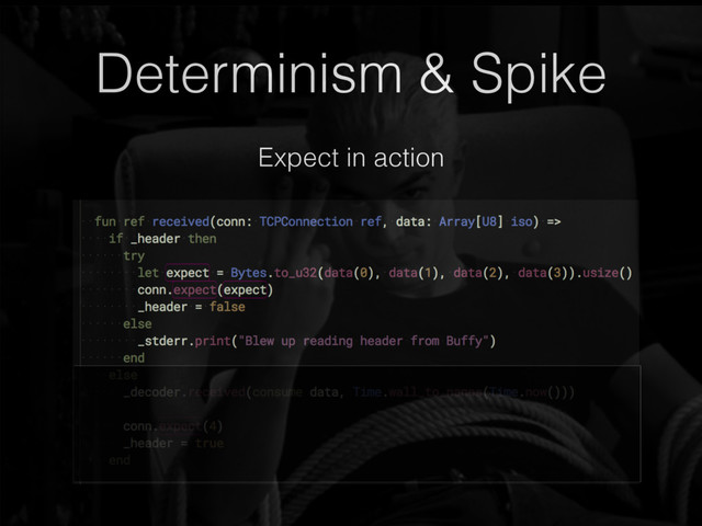 Determinism & Spike
Expect in action
