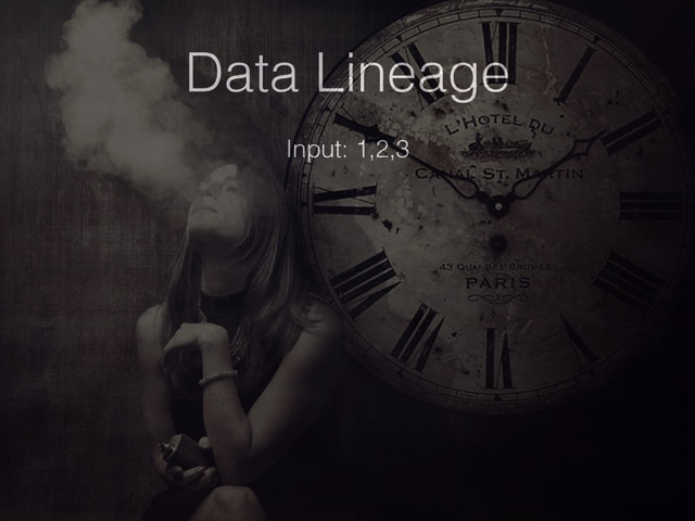 Data Lineage
Input: 1,2,3
