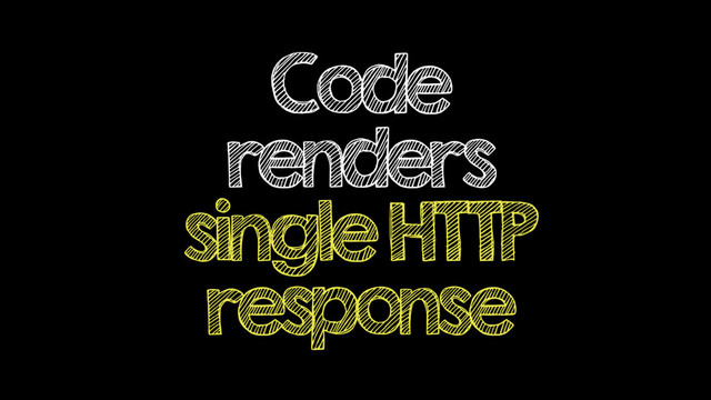 Code
renders
single HTTP
response
