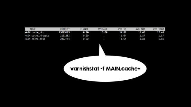 varnishstat -f MAIN.cache*
