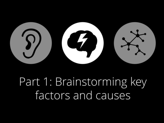 Part 1: Brainstorming key
factors and causes
